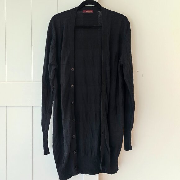 Zara Man Long Black Cardigan – 100% Cotton – Size L - Picture 1 of 4